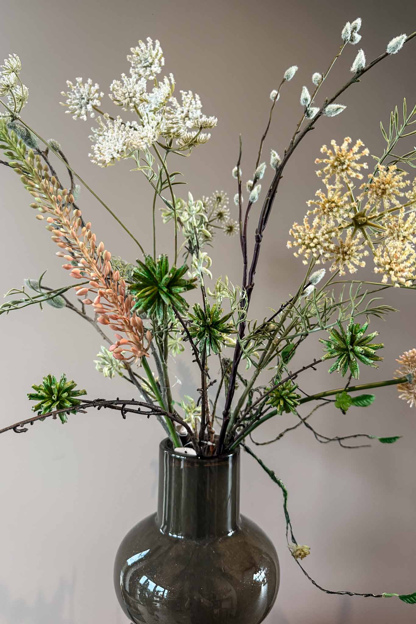 Zijden wild boeket in naturel tinten