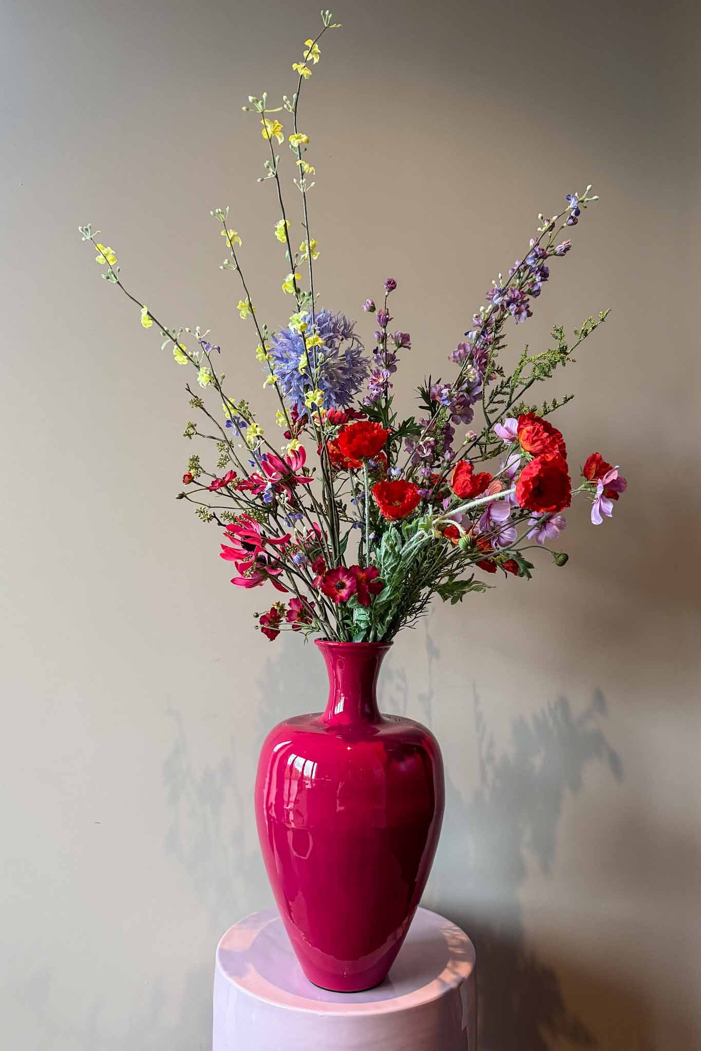 Zijden voorjaarsboeket in pastelkleuren