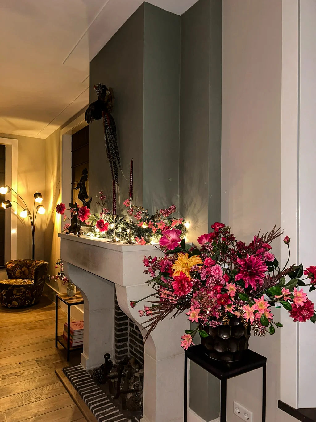 Zijdebloemen op een 21-diner zijdenbloemen boeket op maat By Bloomz atelier
