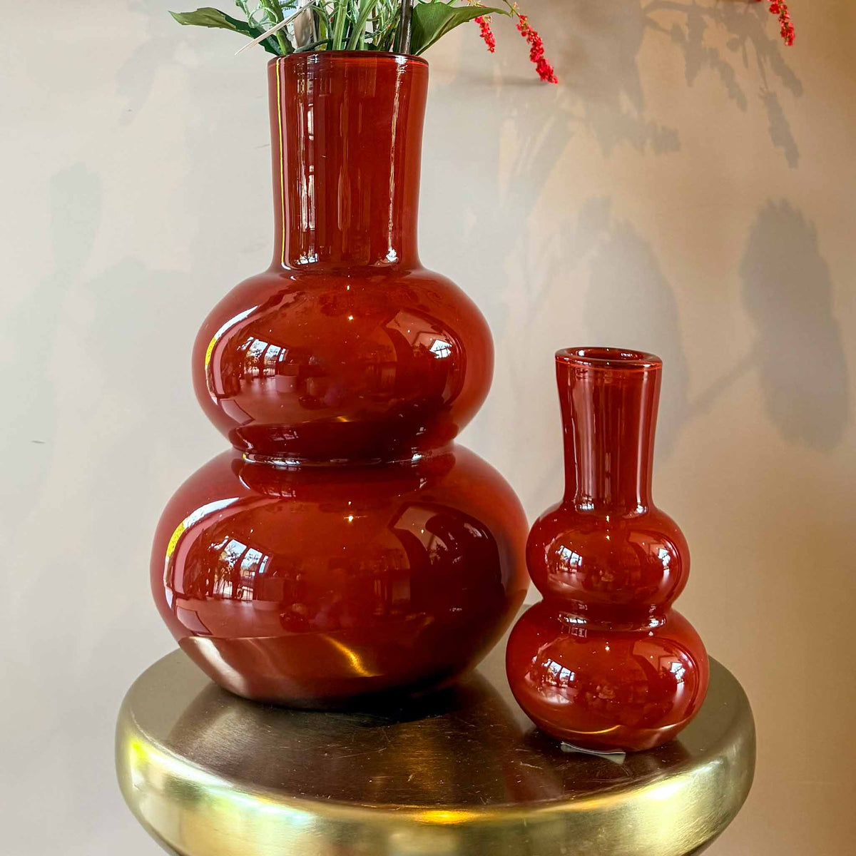 Stijlvolle vaas indy bordeaux voor bloemen en in je interieur